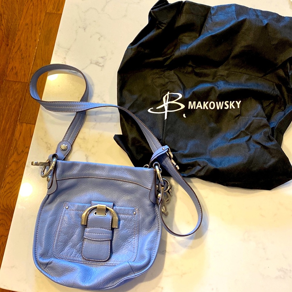 Authentic B. Makowsky pebbled leather crossbody